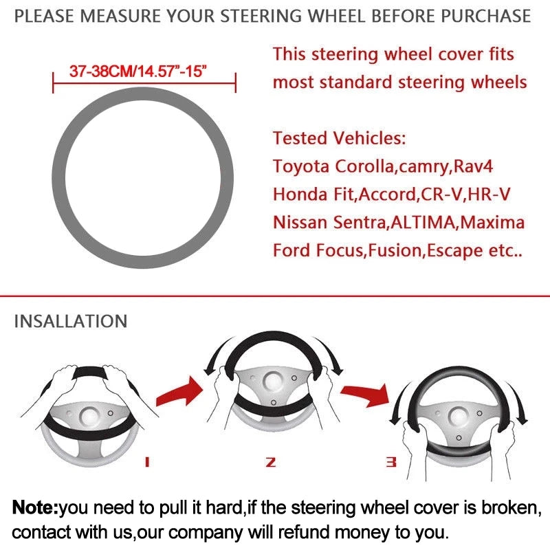 "Housse de volant de voiture de sport en cuir microfibre pour Toyota C-HR – Accessoire automobile de haute qualité conçu pour une prise en main sûre et une mise à niveau élégante. Durable, antidérapant et adapté aux modèles Toyota CHR."