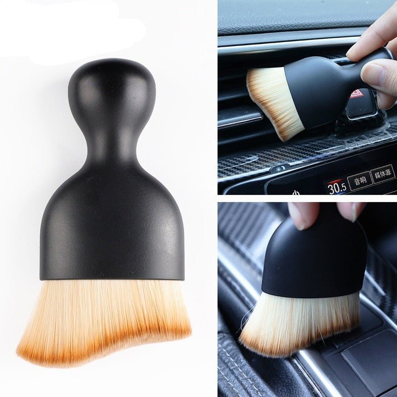 Brosse douce pour le nettoyage intérieur des voitures, parfaite pour dépoussiérer les bouches d'aération et les tableaux de bord.