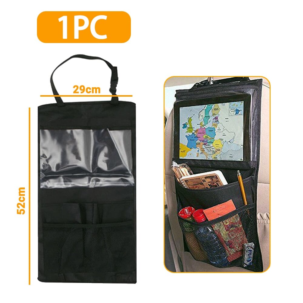 Organiseur de siège auto – Solution de rangement de voiture pratique et durable pour garder votre véhicule bien rangé. Parfait pour organiser les essentiels comme les clés, les téléphones et les collations, conçu pour s'adapter à la plupart des sièges auto. 
