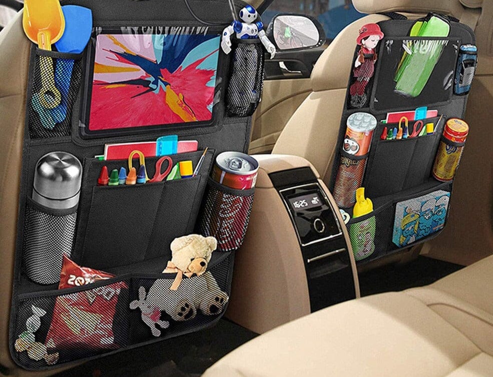 Organiseur de siège auto – Solution de rangement de voiture pratique et durable pour garder votre véhicule bien rangé. Parfait pour organiser les essentiels comme les clés, les téléphones et les collations, conçu pour s'adapter à la plupart des sièges auto.