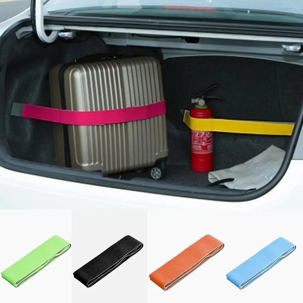 Sangles robustes et réglables conçues pour sécuriser les bagages et le fret. Parfaites pour garder les articles organisés et stables dans les coffres de voiture pendant le voyage.