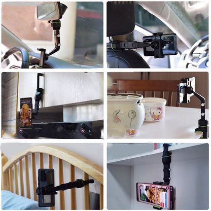 Support de téléphone multifonctionnel 360° pour voiture, réglable et sécurisé pour une utilisation mains libres.
